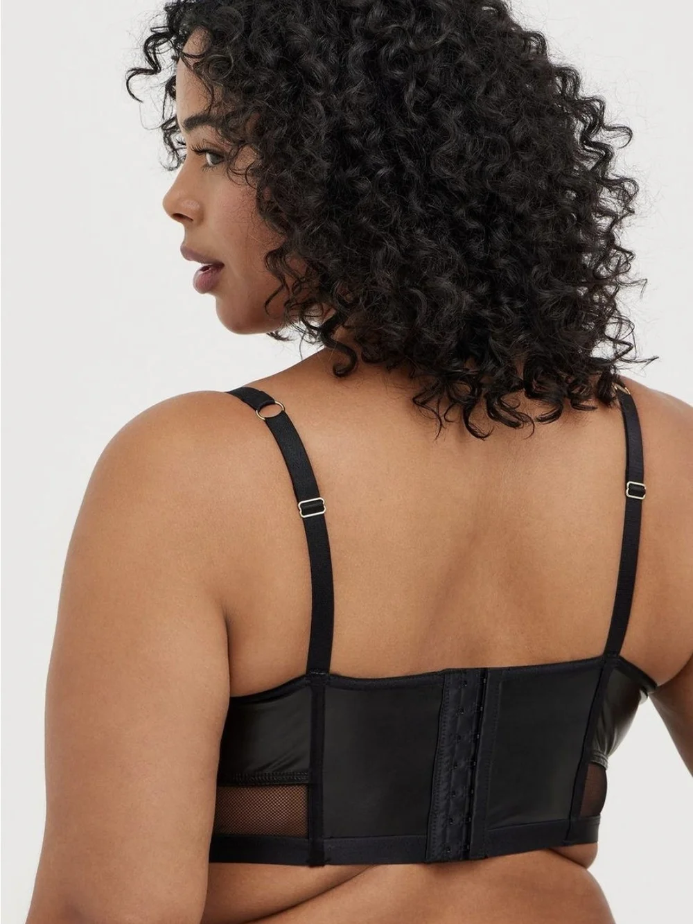 Torrid Faux Leather & Fishnet Bra & Panty Set Sexy Edgy Alternative - Picture 6 of 11